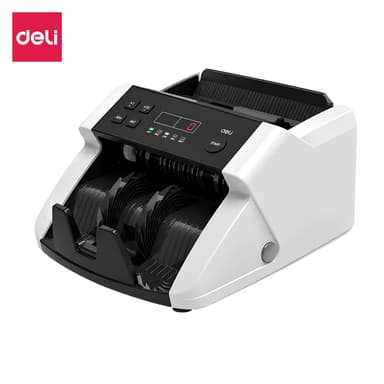 Deli เครื่องนับเงินอัตโนมัติ 4-6โหมด เครื่องนับธนบัตร ตรวจธนบัตรปลอม รองรับ200ใบ Bill Counter