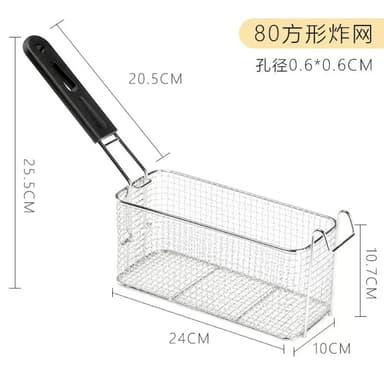ถูกที่สุด ตะกร้าทอดลึกสแตนเลส(24x10.7x10CM) การออกแบบตาข่ายฝรั่งเศสสําหรับบ้าน แก๊ส & หม้อทอดไฟฟ้า
