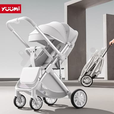 YUUMI รถเข็นเด็ก T800 พนักพิงแบบกลไก / ป้องกันรังสียูวี / มุมมองสูง 1 เมตร / พับได้ / สองทาง แรกเกิด 0-6 ปี