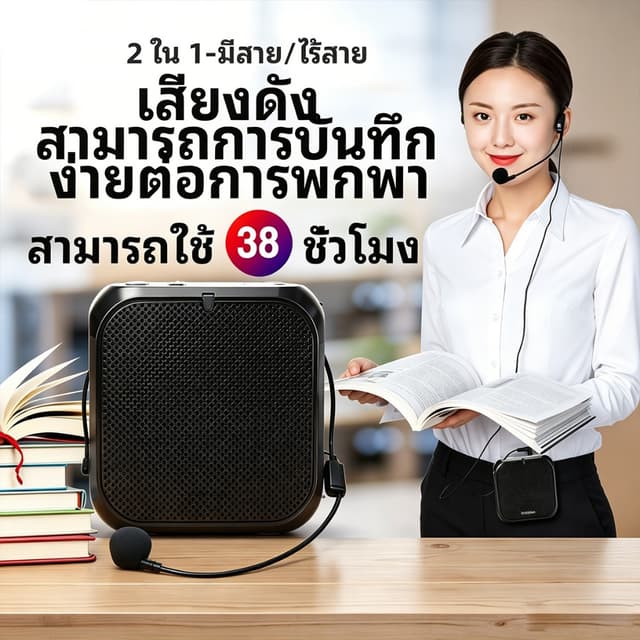 ไมค์ช่วยสอน ลำโพงพกพา ไมค์ลอย ไมค์ไร้สาย โทรโข่ง เครื่องขยาย