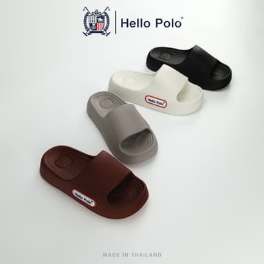 Hello Polo รองเท้าแตะผู้หญิง รองเท้าแตะแบบสวม พื้นหนา อ่อนนุ่ม วัสดุ EVA กันลื่นและทนทาน  ดีไซน์เรียบง่าย UNISEX HP8058