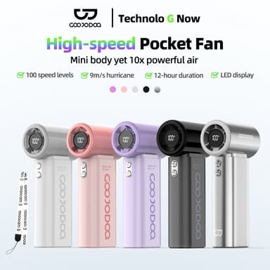 GOOJODOQ Gfs007 Mini พัดลมพกพา 4000mah พัดลม Type C พร้อมจอแสดงผล พัดลมไอเย็น 100 ระดับ พัดลมมือถือ
