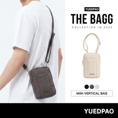 Yuedpao Mini Vertical Bag กระเป๋าสะพายข้าง ใส่มือถือได้ กระเป๋าอเนกประสงค์ ผ้าไนล่อนกันน้ำ